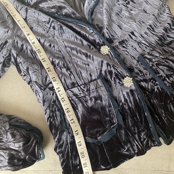 WOW!! STRETCH VELVET SURREALIST JACKET WITH MANY DETAILS - Picture 8 of 9